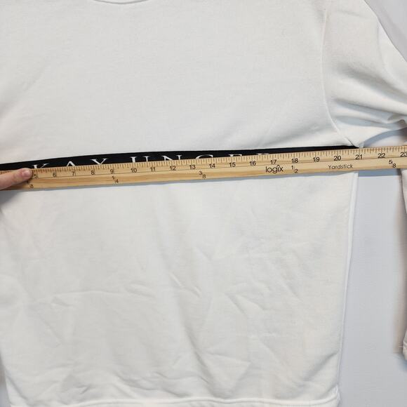 Kay Unger Performance Mesh Top Size M White French Terry Long Sleeve Casual - Picture 14 of 15